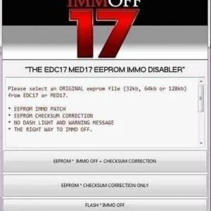 Software Edc17 Immo Off para Med17.5 Edc17c46 Edc17cp04