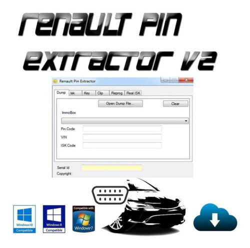 Renault Pin Extractor V2 + Psa Engine Ecu Code key pin softwares