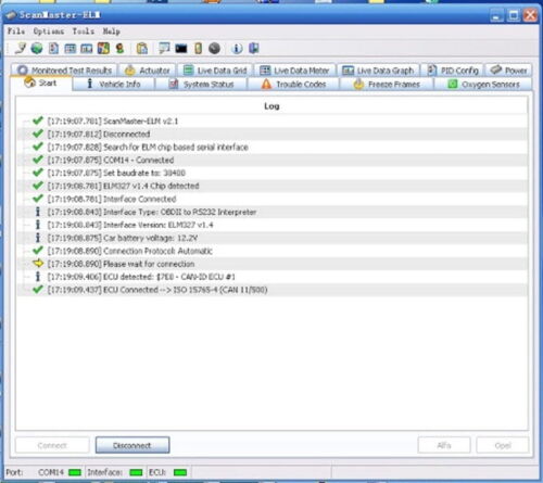 Scanmaster V2.1 pour le logiciel de diagnostic du scanner Elm327