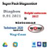 5x Super Diagnostic softwares pack Wow wurth – Delphi 2017 -Techstream 2020 Vag com and psa Diagbox 2021 – instant download
