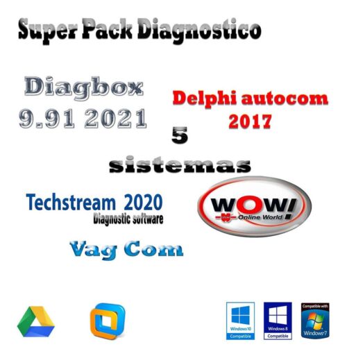 5x Super pack de logiciels de diagnostic Wow wurth - Delphi 2017 -Techstream 2020 Vag com et psa Diagbox 2021 - téléchargement instantané