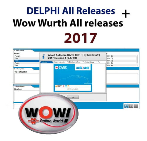 Logiciels Delphi 2017 et Wow wurth 2021 avec toutes les versions sur vmware+ Diagnostics avancés