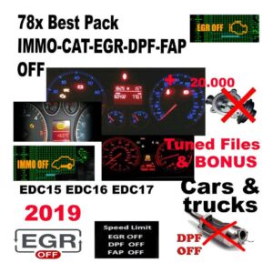 78x softwares Pack Kit Immo Off Tuning Egr Dpf Off Airbag Radio pin code windows kompatibel