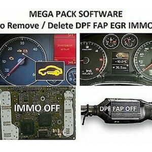mega software pack 20x + softwares delete remove dpf fap egr immo off ecu virgin obd2