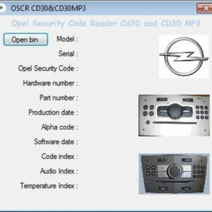 Logiciel Opel Security Code Reader CD30 et CD30MP3 prêt à l'emploi