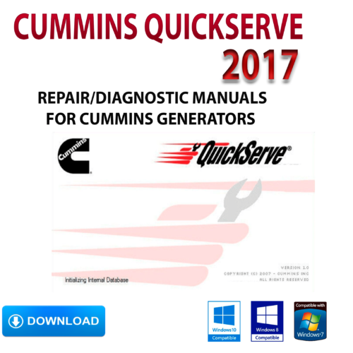 cummins quickserve 2017 para generadores cummins manuales de reparación/diagnóstico descarga instantánea