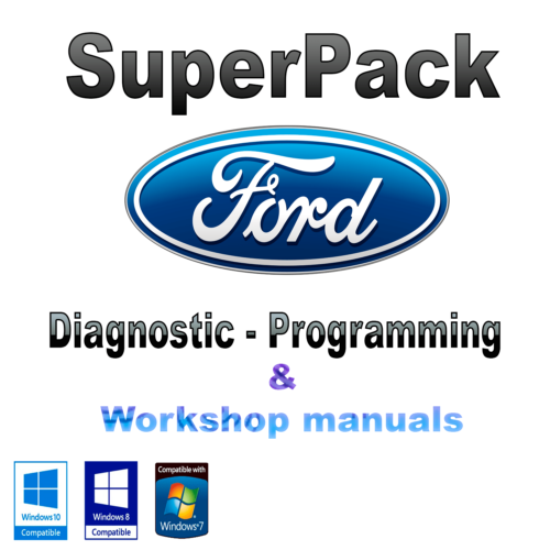 12x pack de logiciels de diagnostic Ford pour les réparations en atelier, les diagnostics et la programmation des identifiants et des catalogues PDF Ford - téléchargement instantané