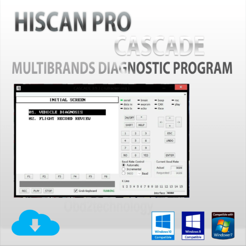 hiscan pro cascade hyundai/kia diagnostic software old models for old 1990 to 2014 instant download