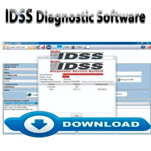 2020 Isuzu G IDSS Sistema de escaneo de diagnóstico para camiones Descarga instantánea