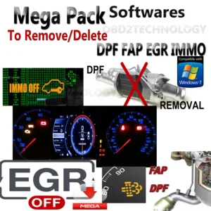 mega software pack 20x + softwares delete remove dpf fap egr immo off ecu virgin obd2 instant download