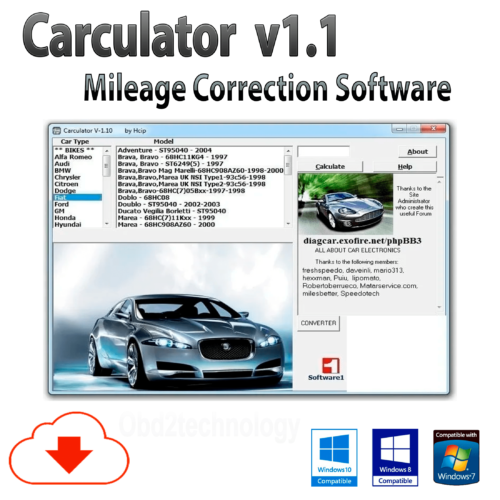 Kilometerstand Korrektur Software für Armaturenbrett Auto Carculator v1.1 sofortiger Download