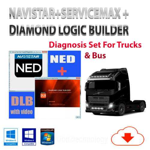 pack diagnostic scan camions navistar 2018+servicemax+diamond logic builder+installations illimitées téléchargement immédiat
