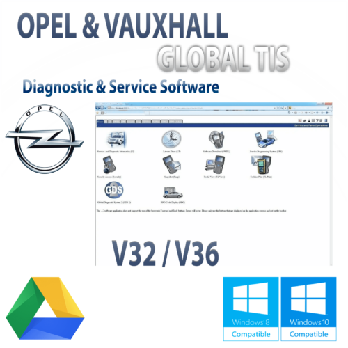 Opel Vauxhall Global TIS V36 V32 Software für Opel / Saab / Chevrolet / Vauxhall Sofort-Download