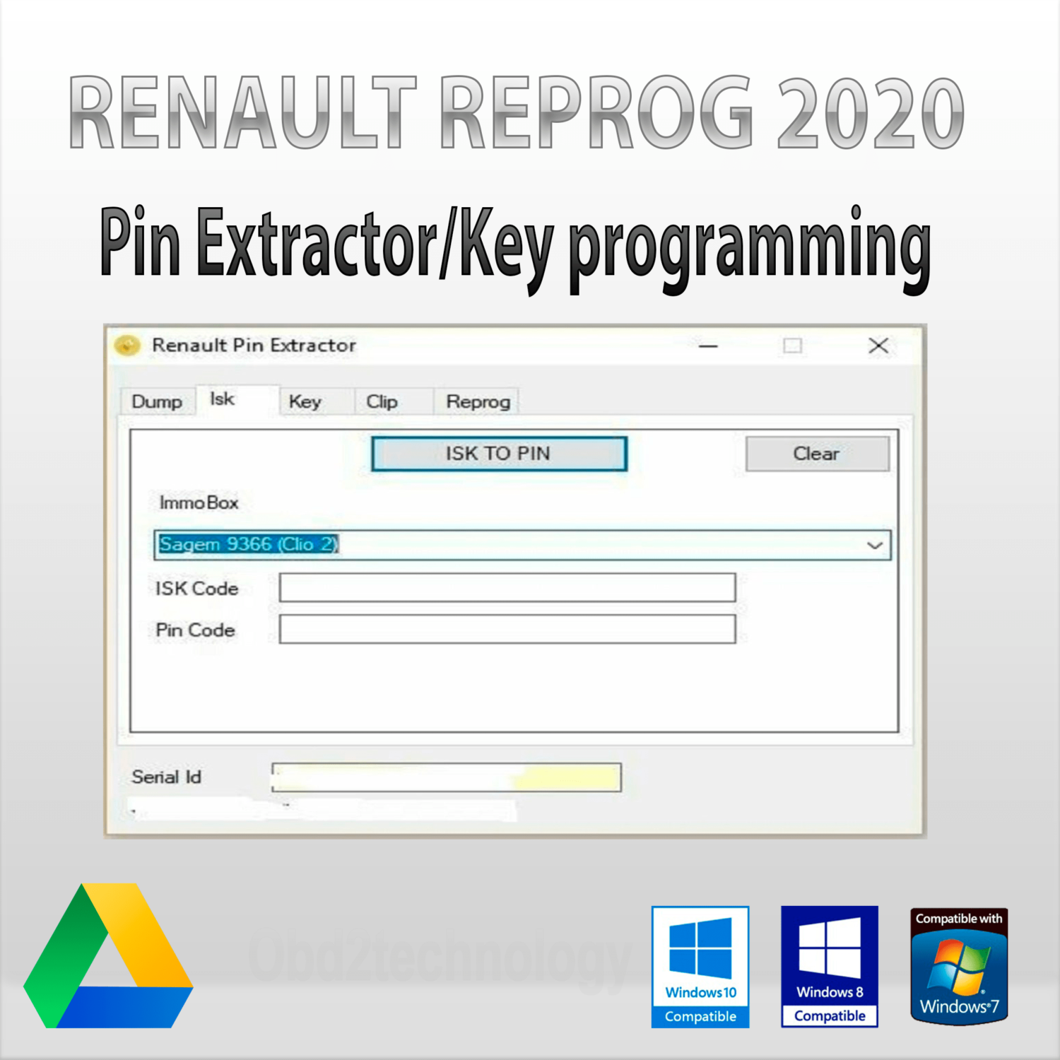 renault reprog 2020 extractor de pines/programa de programación de llaves para vehículos renault/dacia descarga instantánea
