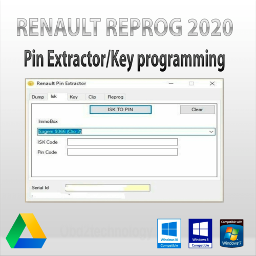 renault reprog 2020 pin extractor/key programming software für renault/dacia fahrzeuge instant download