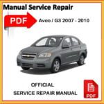 Chevrolet/Daewoo/GM Aveo 2007-2010 Reparatur Werkstatt Handbuch pdf englisch