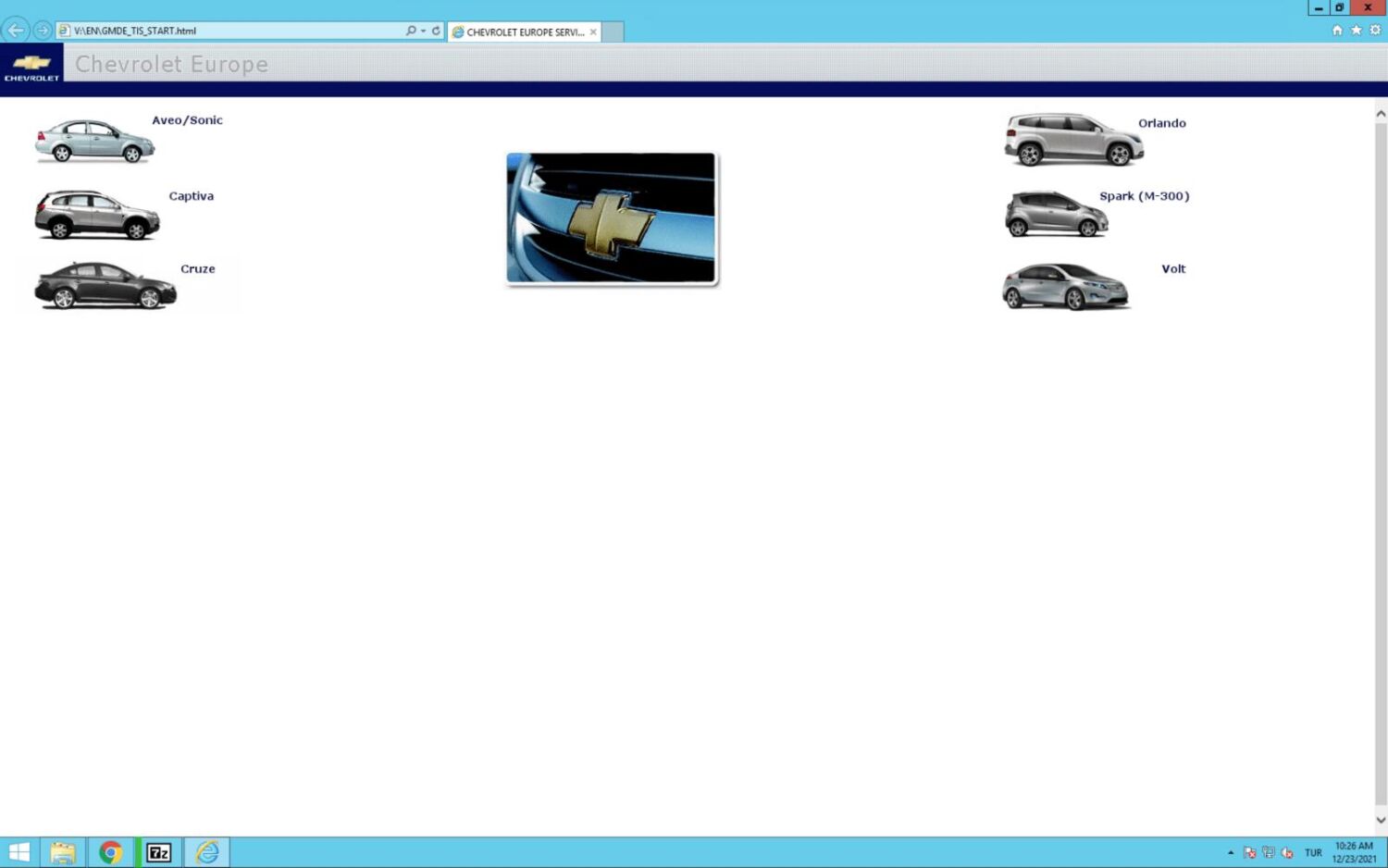 Chevrolet Europe GlobalTIS 2011 software de diagnóstico/servicio para chevrolet