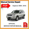 Ford Explorer Servicio de Reparación de Fábrica Manual de Taller 2006 2007 2008 2009 2010 - descarga instantánea