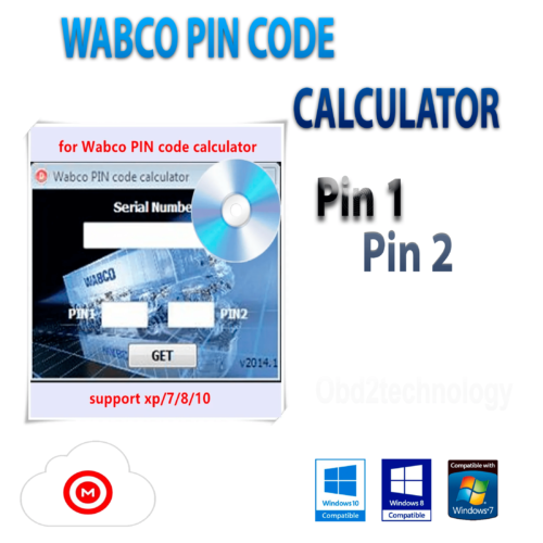 Wabco Code PIN Activator Keygen Pin1 / Pin2 Calculator Logiciel de diagnostic Téléchargement instantané