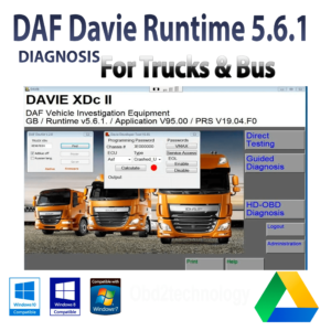 DAF Davie Runtime 5.6.1 2020 App V95 Dernière version de l’outil de diagnostic DAF/PACCAR Engine Téléchargement instantané