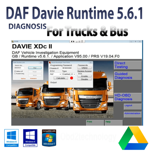 DAF Davie Runtime 5.6.1 2020 App V95 Neueste für DAF / Paccar Engine Diagnostic Tool Sofortiger Download