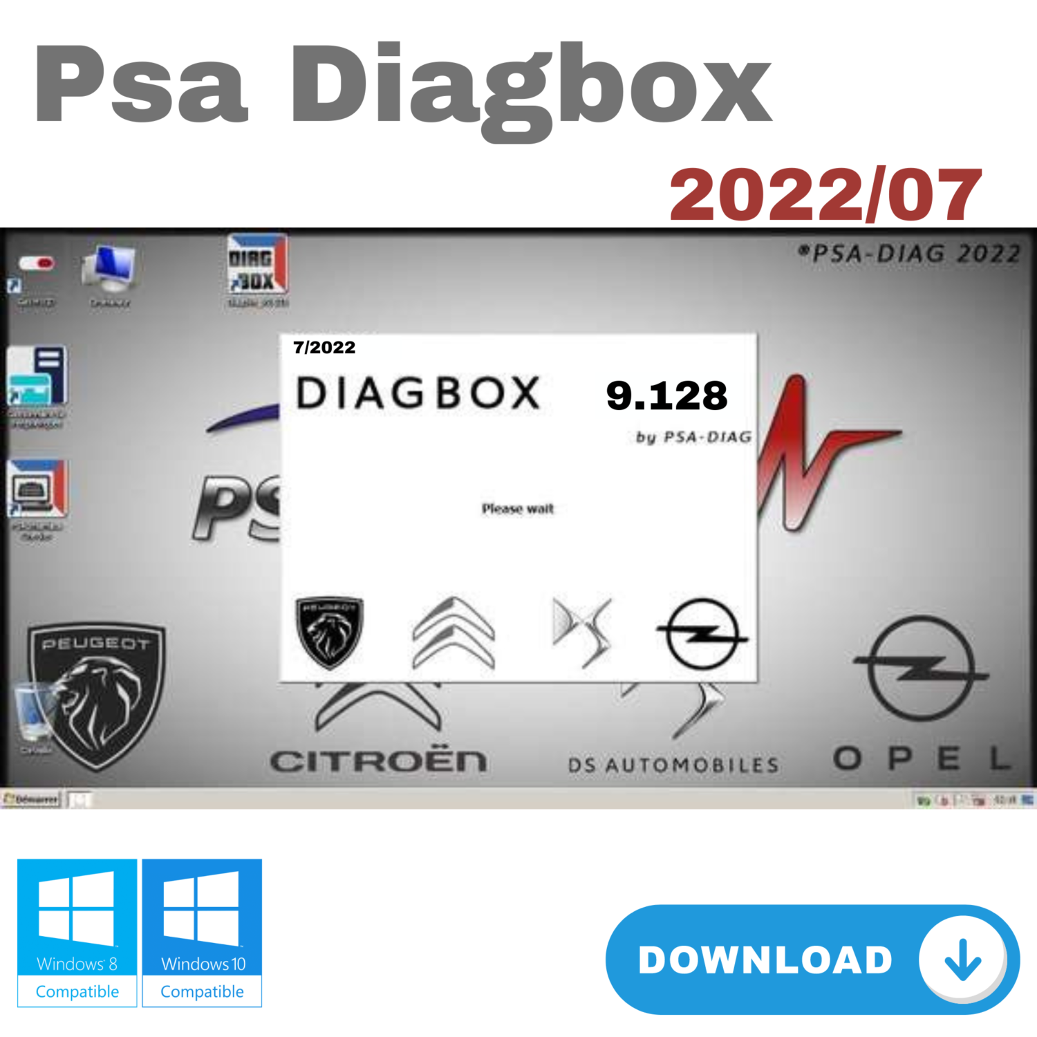 psa diagbox 2022 v9.125/v9.128 for lexia 3 citroen peugeot opel on vmware unlimited license