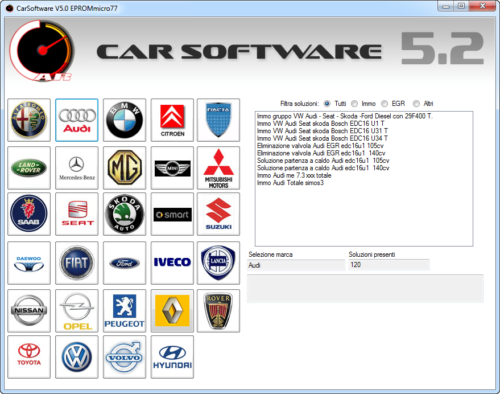 car software 5.2 egr/immo off/warm start problem(vag group) off