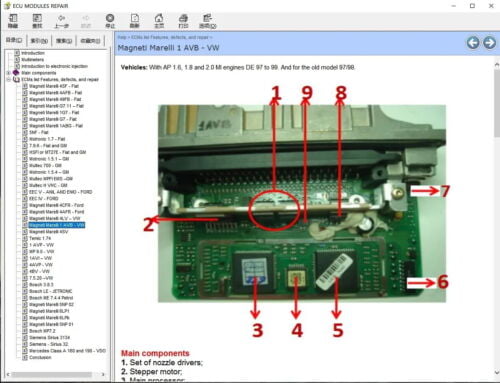 Módulos de ECU Ayudante de reparación de libros electrónicos Software de reparación de ECU ECUS Pinout Immo ubicación multímetros transistor eeprom 2.jpg